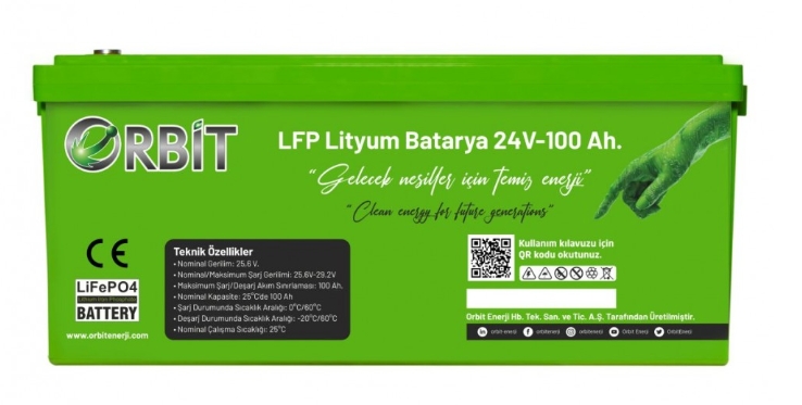 ORBİT 24 V 100 Ah LiFePO4 Akü-ABS Kasa